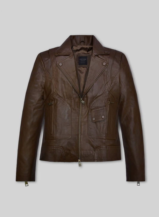 Rachel McAdams True Detective Black Leather Jacket – front view