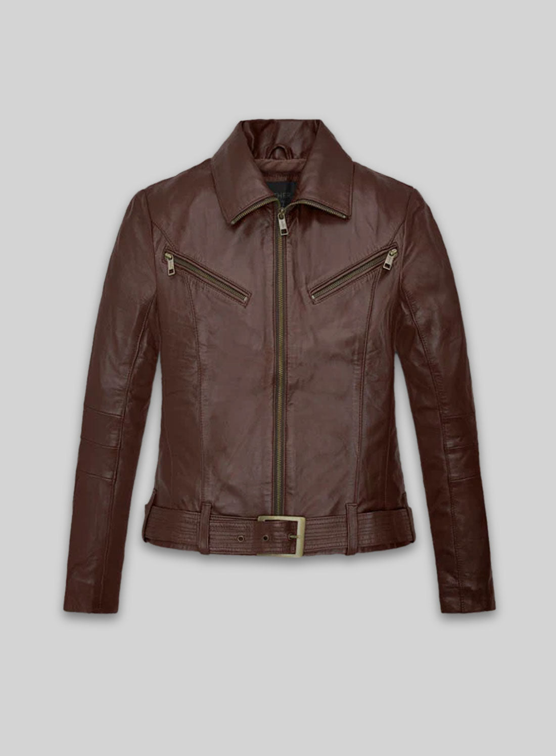 Rachel Nichols G I Joe The Rise of Cobra Black Leather Jacket – front view
