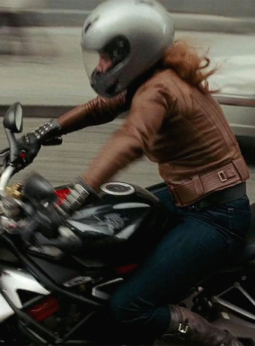 Rachel Nichols G I Joe The Rise of Cobra Black Leather Jacket – close-up and worn views