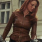 Rachel Nichols G I Joe The Rise of Cobra Black Leather Jacket – close-up and worn views