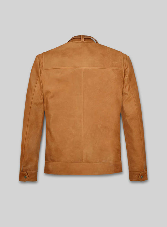 Rafael Nadal Black Leather Jacket – back view