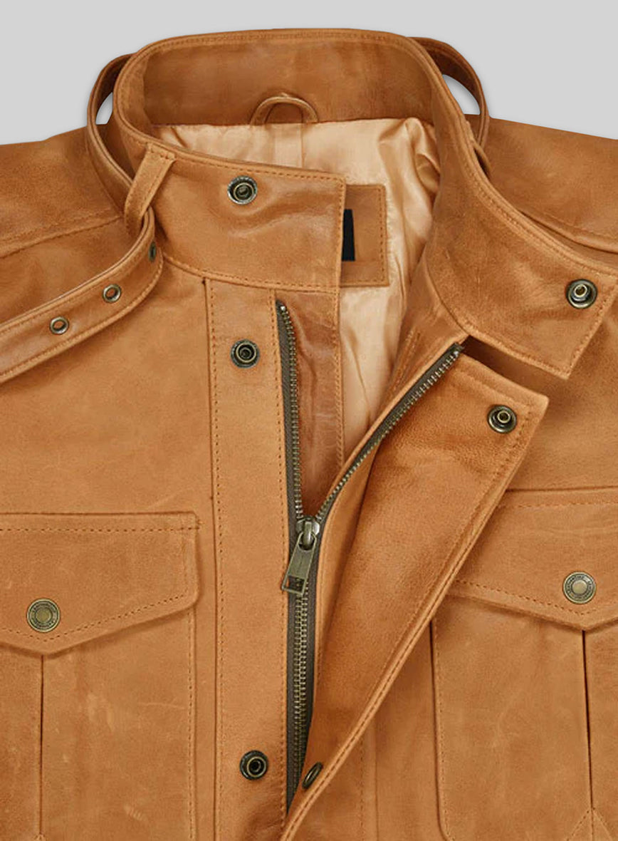Rafael Nadal Black Leather Jacket – close-up and worn views