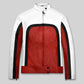Rami Malek Bohemian Rhapsody Red & White Leather Jacket – front view