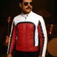 Rami Malek Bohemian Rhapsody Red & White Leather Jacket – worn look