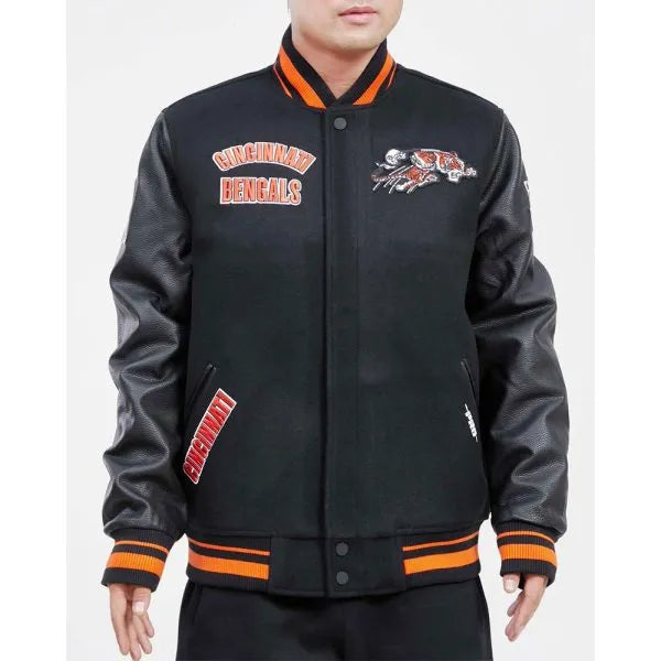 Cincinnati Bengals Retro Classic Black Varsity Jacket