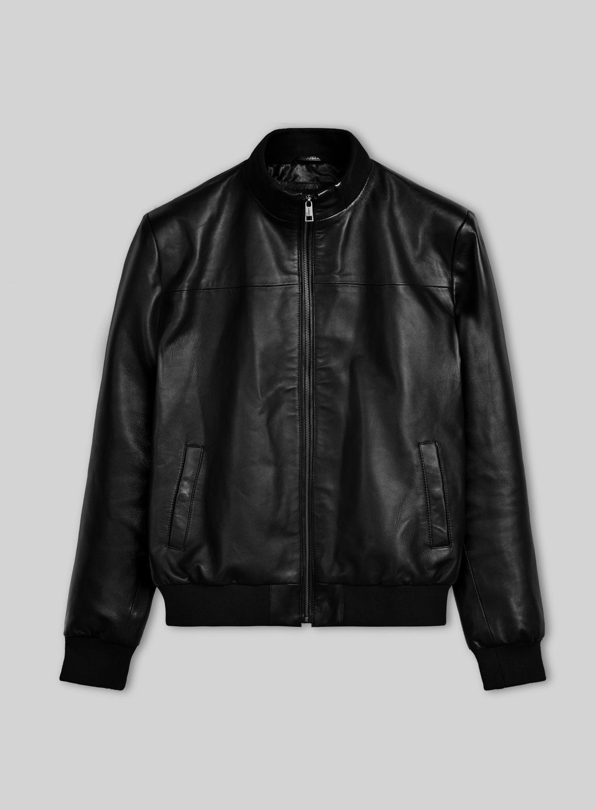 Richard Madden AOL Build Black Bomber Leather Jacket – front view