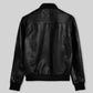 Richard Madden AOL Build Black Bomber Leather Jacket – back view