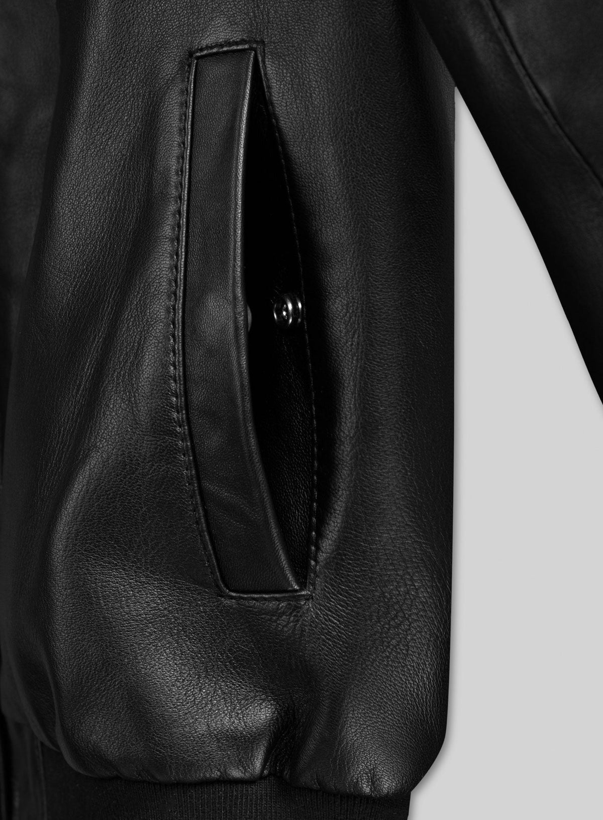 Richard Madden AOL Build Black Bomber Leather Jacket – full product view