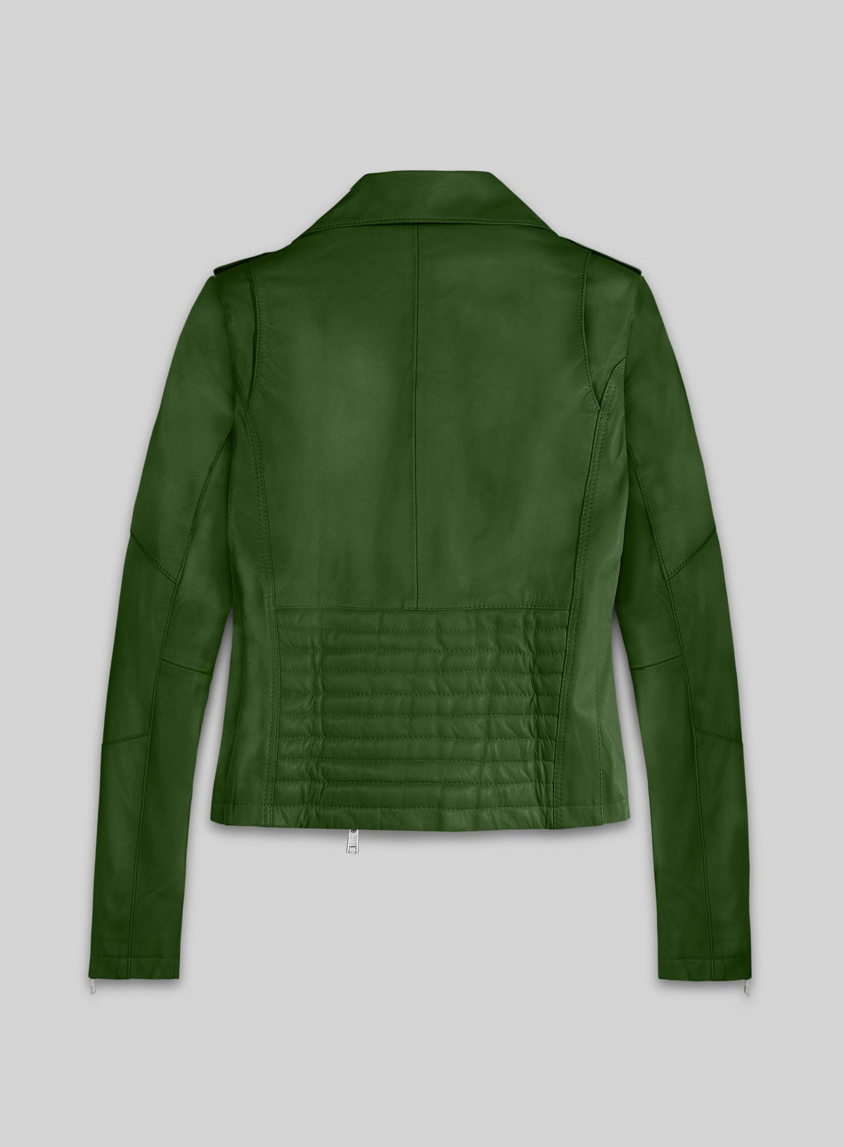 Rihanna Black Biker Leather Jacket Style 1 – back view