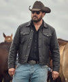 Yellowstone Rip Wheeler Black Leather Jacket