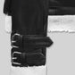 Rita Ora Black Biker Leather Jacket Style 2 – close-up and worn views