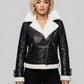 Rita Ora Black Biker Leather Jacket Style 2 – full product view