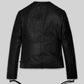 Rita Ora Black Biker Leather Jacket – back view