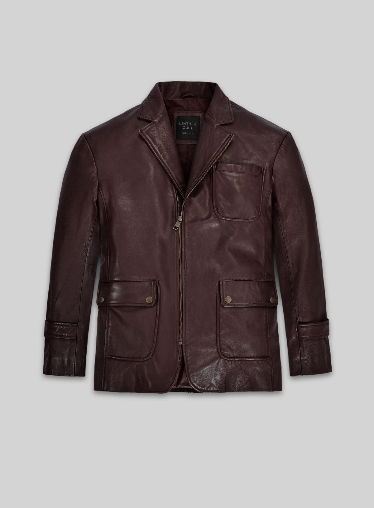 Robert Downey Jr. Rome Dark Brown Leather Blazer – front view