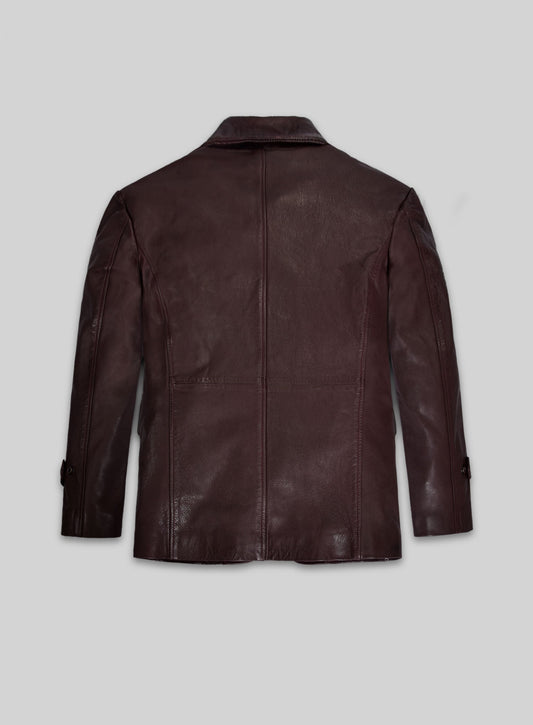 Robert Downey Jr. Rome Dark Brown Leather Blazer – back view