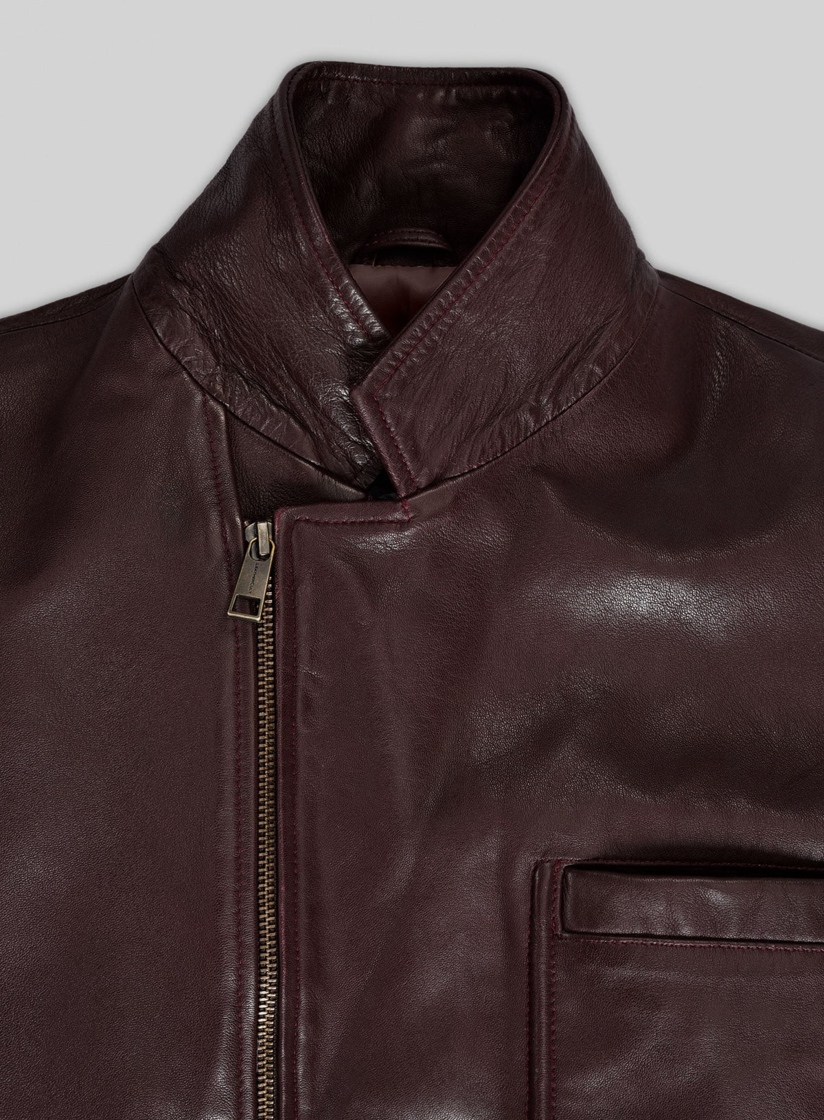 Robert Downey Jr. Rome Dark Brown Leather Blazer – close-up detail