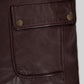 Robert Downey Jr. Rome Dark Brown Leather Blazer – second close-up detail