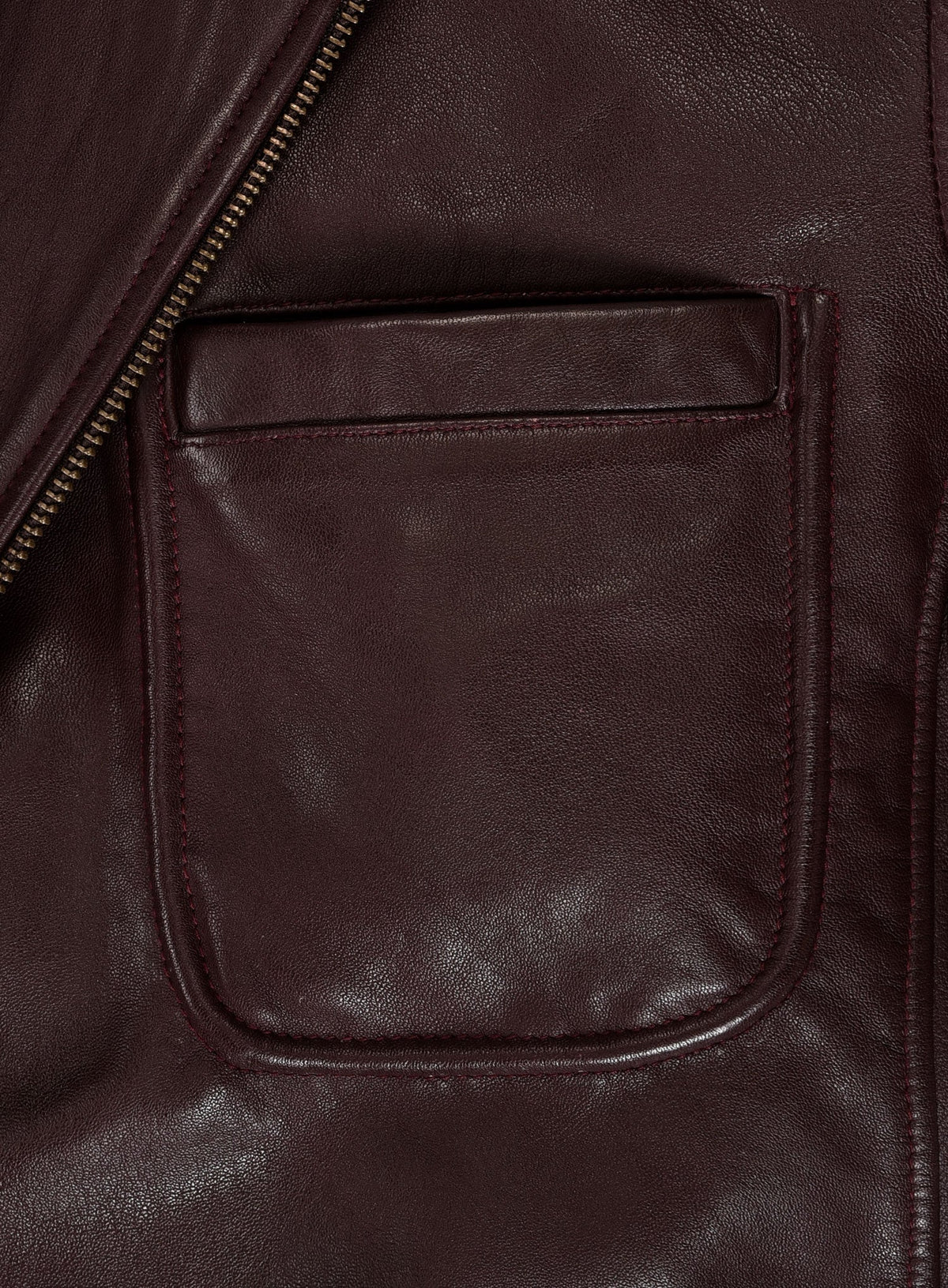 Robert Downey Jr. Rome Dark Brown Leather Blazer – third close-up detail