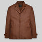 Robert Downey Jr. Singing Detective Brown Leather Blazer in cognac brown – front view