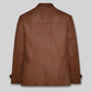 Robert Downey Jr. Singing Detective Brown Leather Blazer in cognac brown – back view