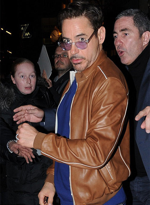 Robert Downey Jr. Black Leather Jacket Style 2 – Robert Downey Jr. celebrity photo