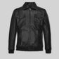 Robert Pattinson 2020 Paris Fashion Show Black Leather Jacket – front view