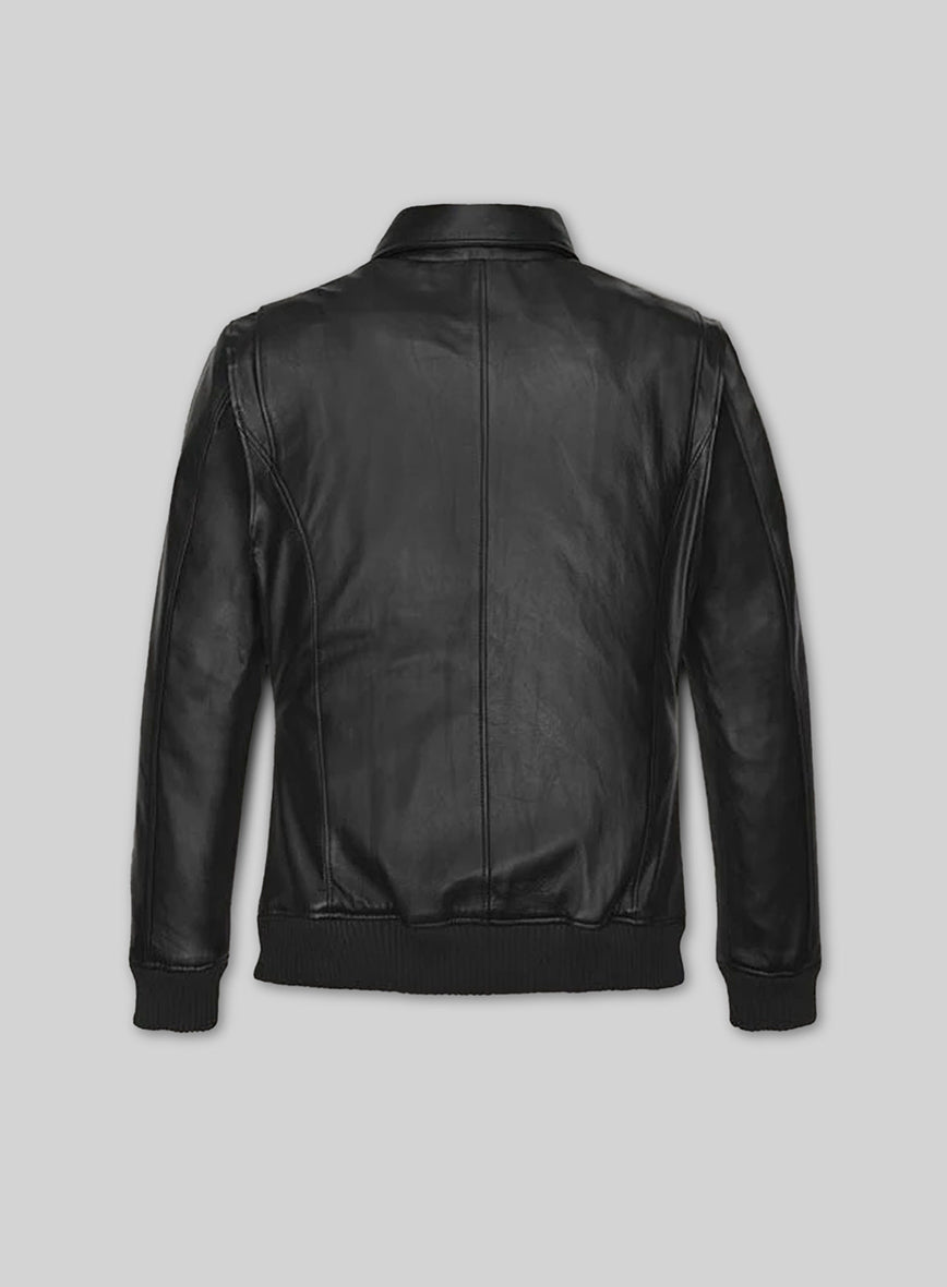 Robert Pattinson 2020 Paris Fashion Show Black Leather Jacket – back view