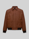 Robert Pattinson Black Leather Jacket – front view