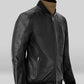 Roger Federer Black Bomber Leather Jacket – full product view
