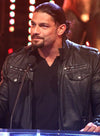 Roman Reigns Slammy Award Superstar Of The Year Black Leather Jacket – Roman Reigns celebrity photo in Slammy Award Superstar Of The Year