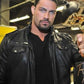 Roman Reigns Slammy Award Superstar Of The Year Black Leather Jacket – Roman Reigns wearing the look, photo 3