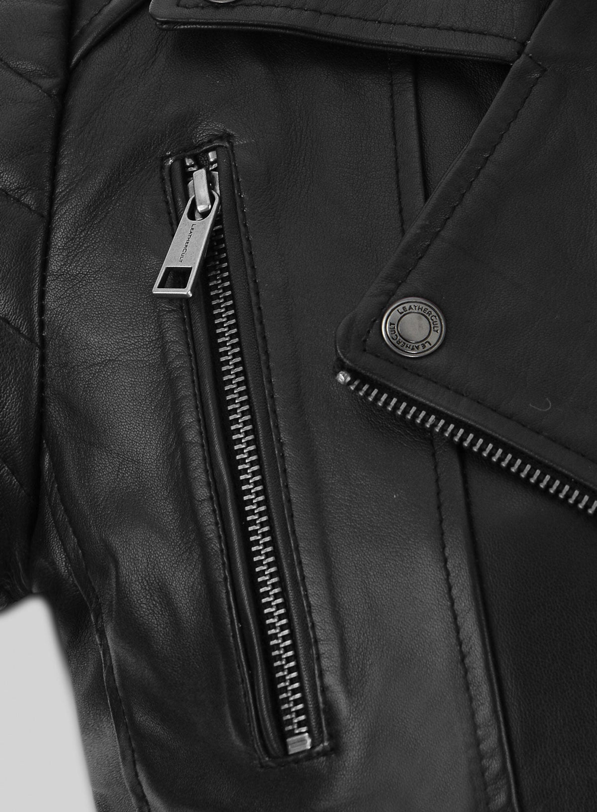 Ronda Rousey Black Leather Jacket – close-up and worn views