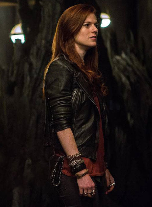 Rose Leslie The Last Witch Hunter Black Leather Jacket – alternate view