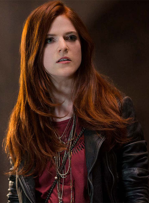 Rose Leslie The Last Witch Hunter Black Leather Jacket – close-up and worn views