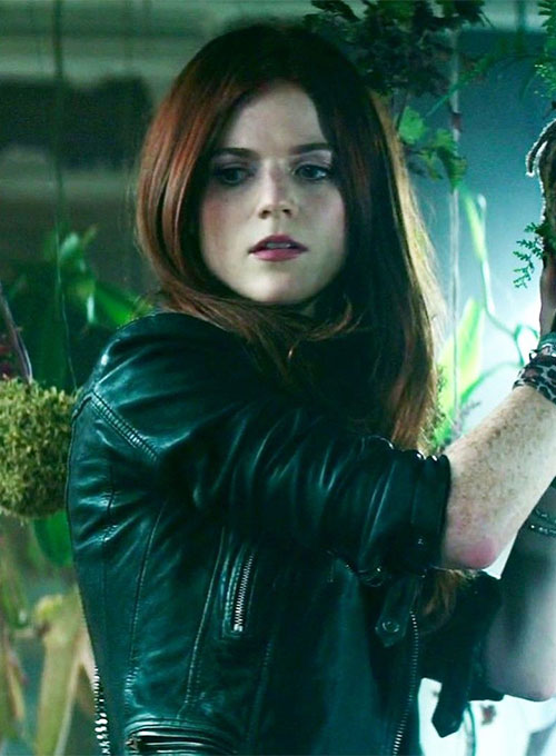 Rose Leslie The Last Witch Hunter Black Leather Jacket – close-up and worn views