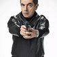 Rowan Atkinson Johnny English Strikes Again Black Leather Jacket – front view