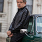Rowan Atkinson Johnny English Strikes Again Black Leather Jacket – close-up and worn views