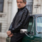Rowan Atkinson Johnny English Strikes Again Black Leather Jacket – close-up and worn views