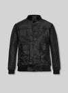 Ryan Reynolds Wolverine Premiere Black Bomber Leather Jacket – front view
