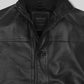 Ryan Reynolds Wolverine Premiere Black Bomber Leather Jacket – close-up detail of hardware and pockets