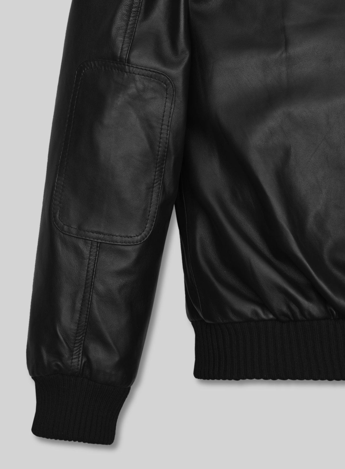 Ryan Reynolds Wolverine Premiere Black Bomber Leather Jacket – close-up detail of hardware and pockets