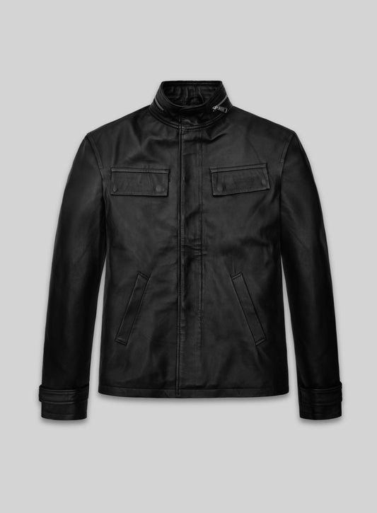 Ryan Reynolds R.I.P.D Black Leather Jacket – front view