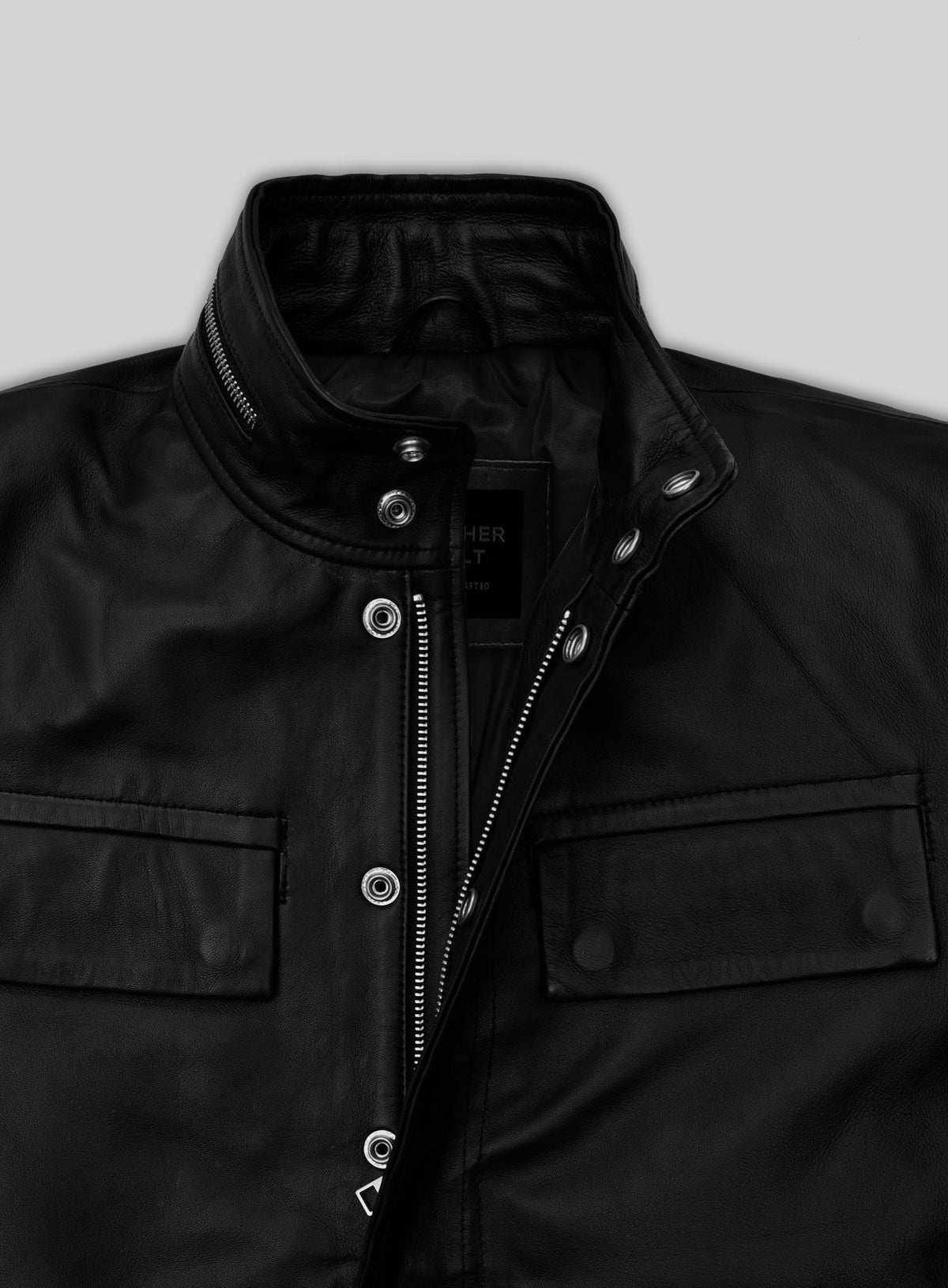 Ryan Reynolds R.I.P.D Black Leather Jacket – close-up and worn views
