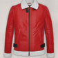 Ryan Reynolds Spirited Red Shearling Leather Jacket – front view