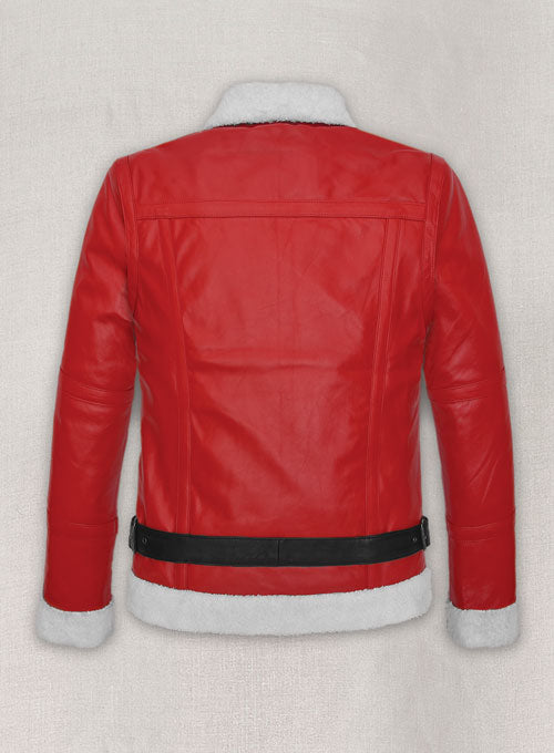 Ryan Reynolds Spirited Red Shearling Leather Jacket – full product view