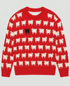Princess Diana Inspired Black Sheep Sweater: Red Knit Pullover