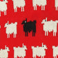 Princess Diana Inspired Black Sheep Sweater: Red Knit Pullover