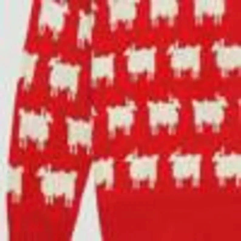 Princess Diana Inspired Black Sheep Sweater: Red Knit Pullover