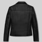 Salma Hayek The Hitman's Wife's Bodyguard Black Leather Jacket – back view