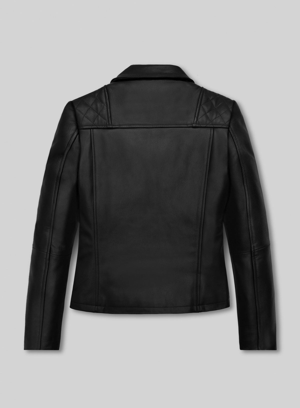 Salma Hayek The Hitman's Wife's Bodyguard Black Leather Jacket – back view